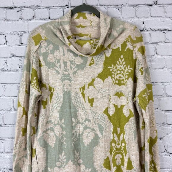 Anthropologie Saturday Sunday Floral Turtleneck Sweater Dress Womens XS Green - Picture 5 of 16